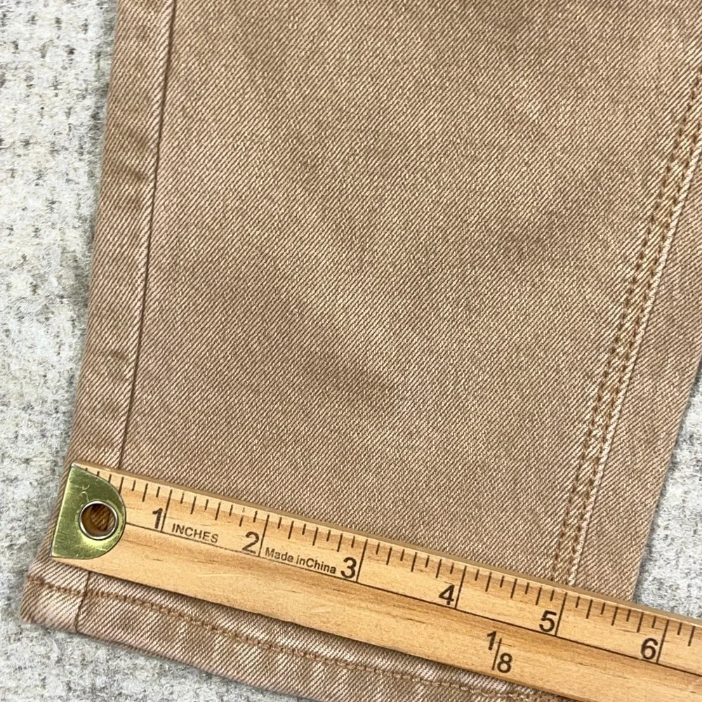 American Eagle Mom Jeans Women 0 Brown Straight Leg‎ Stretch Denim Pants 25x28
